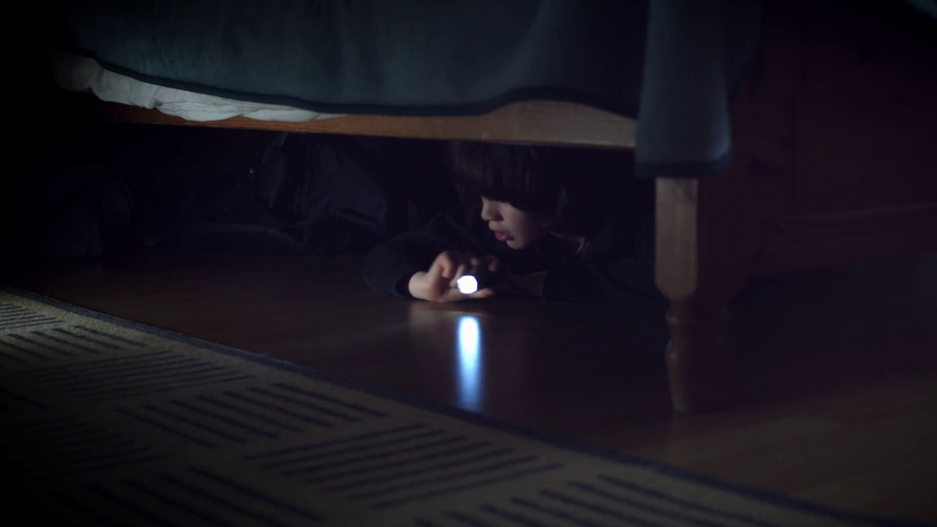 Hid under the bed